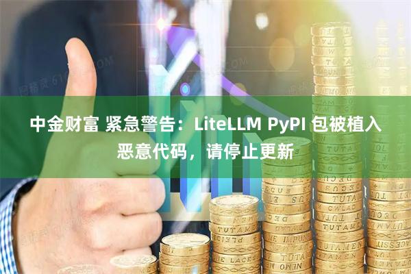中金财富 紧急警告:LiteLLM PyPI 包被植入恶意代码,请停止更新