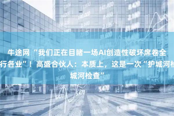 牛途网 “我们正在目睹一场AI创造性破坏席卷全球各行各业”！高盛合伙人：本质上，这是一次“护城河检查”