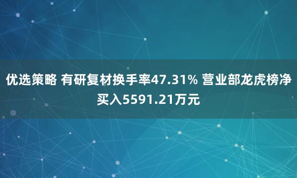 优选策略 有研复材换手率47.31% 营业部龙虎榜净买入5591.21万元